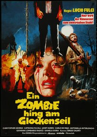 6z0226 GATES OF HELL German 1983 Paura Nella Citta dei Morti Viventi, Fulci, zombie horror art!