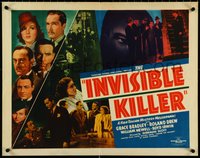 6z0854 INVISIBLE KILLER 1/2sh 1939 Grace Bradley, Roland Drew, ultra rare red title style!