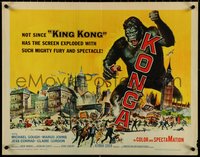 6z0857 KONGA 1/2sh 1961 great artwork of giant angry ape terrorizing city by Reynold Brown!