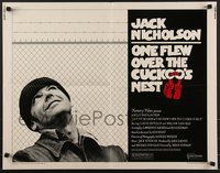 6z0863 ONE FLEW OVER THE CUCKOO'S NEST 1/2sh 1975 great c/u of Jack Nicholson, Milos Forman classic!