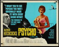 6z0866 PSYCHO 1/2sh R1969 sexy scared Janet Leigh, Anthony Perkins, Alfred Hitchcock shown!