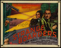6z0870 STRANGE BOARDERS 1/2sh 1938 Tom Wallis, Renee Saint-Cyr, a mystery thriller, ultra rare!