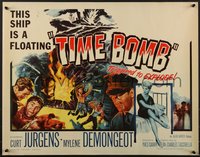 6z0871 TIME BOMB 1/2sh 1961 Curt Jurgens & sexy Mylene Demongeot, triggered to explode, rare!