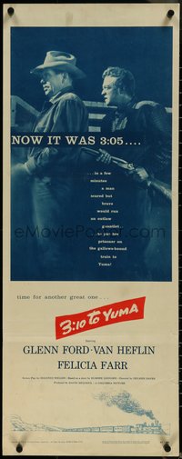6z0628 3:10 TO YUMA insert 1957 Glenn Ford, Van Heflin, Felicia Farr, from Elmore Leonard's story!