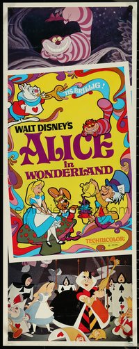 6z0632 ALICE IN WONDERLAND insert R1981 Walt Disney Lewis Carroll classic, cool psychedelic art