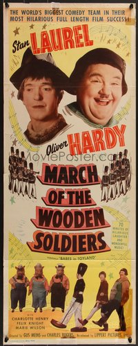 6z0634 BABES IN TOYLAND insert R1950 Laurel & Hardy, March of the Wooden Soldiers, rare!