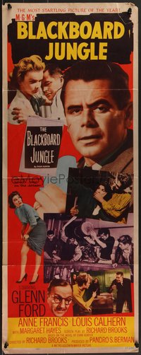 6z0635 BLACKBOARD JUNGLE insert 1955 teacher Glenn Ford, Margaret Hayes, Anne Francis, classic!