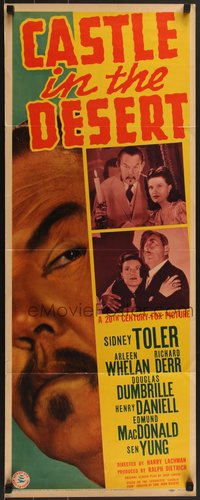 6z0639 CASTLE IN THE DESERT insert 1942 Sidney Toler as Charlie Chan with gun, ultra rare!