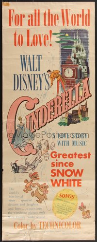6z0641 CINDERELLA insert 1950 Walt Disney classic romantic musical fantasy cartoon, great montage!