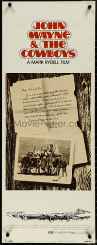6z0642 COWBOYS insert 1972 big John Wayne gave these young boys their chance to become men, rare!