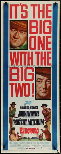 6z0644 EL DORADO insert 1967 John Wayne, Robert Mitchum, Howard Hawks, big one with the big two!