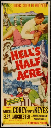 6z0655 HELL'S HALF ACRE insert 1954 Wendell Corey romances sexy Evelyn Keyes in Hawaii, rare!