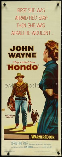 6z0658 HONDO 3D insert 1953 John Wayne was a stranger to all but the surly dog at his side!