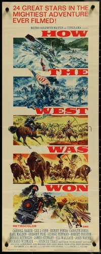 6z0659 HOW THE WEST WAS WON insert 1964 five great Reynold Brown art images, 24 great stars!