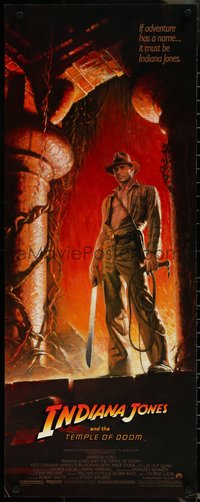 6z0663 INDIANA JONES & THE TEMPLE OF DOOM insert 1984 full-length Bruce Wolfe art of Harrison Ford!