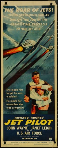 6z0668 JET PILOT insert 1957 John Wayne flies with the Screaming Eagles, Janet Leigh, Howard Hughes