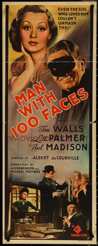 6z0681 MAN WITH 100 FACES insert 1938 sexy Lilli Palmer, Tom Walls, Crackerjack, ultra rare!