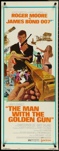 6z0682 MAN WITH THE GOLDEN GUN West Hemi insert 1974 Roger Moore as James Bond by Robert McGinnis!
