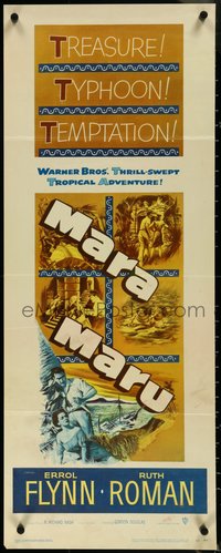 6z0684 MARA MARU insert 1952 montage of Errol Flynn & sexy Ruth Roman in the tropical Philippines!