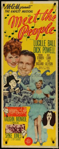 6z0687 MEET THE PEOPLE insert 1944 WWII, Home Front, images of Lucille Ball with Dick Powell, rare!