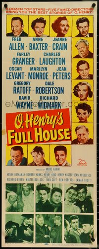 6z0692 O HENRY'S FULL HOUSE insert 1952 young Marilyn Monroe, Fred Allen, Anne Baxter, Jeanne Crain!