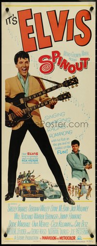 6z0712 SPINOUT insert 1966 Elvis w/double-necked guitar, foot on the gas & no brakes on the fun!
