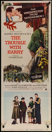 6z0726 TROUBLE WITH HARRY insert 1955 Alfred Hitchcock, Edmund Gwenn, Forsythe & Shirley MacLaine!