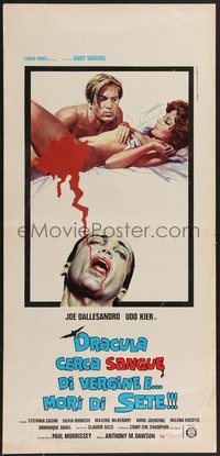 6z0578 ANDY WARHOL'S DRACULA Italian locandina R1975 different art of vampire Udo Kier, rare!