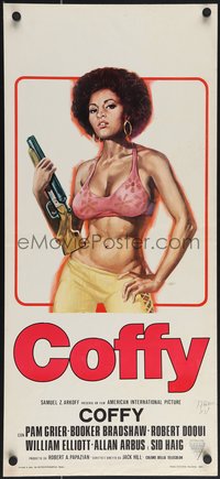 6z0583 COFFY Italian locandina 1974 baddest chick Pam Grier, Jack Hill classic, ultra rare!