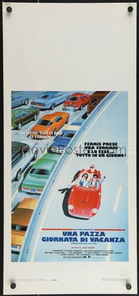 6z0590 FERRIS BUELLER'S DAY OFF Italian locandina 1987 best art of Broderick & friends in Ferrari!