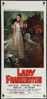 6z0602 LADY FRANKENSTEIN Italian locandina 1972 horror art of girl in graveyard by Luca Crovato!