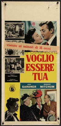 6z0607 MY FORBIDDEN PAST Italian locandina R1962 different Robert Mitchum & Gardner, ultra rare!