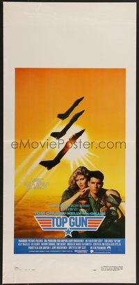 6z0623 TOP GUN Italian locandina 1986 Tom Cruise & Kelly McGillis, Navy fighter jets, ultra rare!
