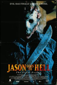 6z0164 JASON GOES TO HELL 2-sided 27x40 video poster 1993 Friday the 13th, Kane Hodder, ultra rare!