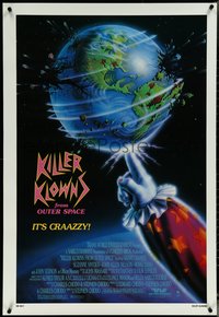 6z0022 KILLER KLOWNS FROM OUTER SPACE 1sh 1988 Grant Cramer, Suzanne Snyder, Alien bozos!