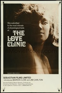 6z0448 LOVE CLINIC 25x38 1sh 1968 Ferd Sebastian directed, great image of sexy Marion Cline, rare!