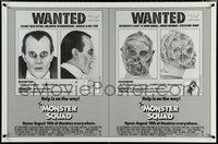 6z0461 MONSTER SQUAD advance 1sh 1987 wacky wanted poster mugshot images of Dracula & the Mummy!