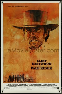 6z0471 PALE RIDER 1sh 1985 close-up artwork of cowboy Clint Eastwood by C. Michael Dudash!