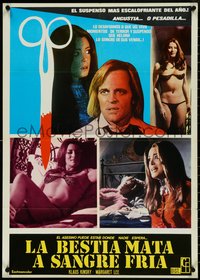 6z0071 ASYLUM EROTICA Panamanian 1972 La Bestia Uccide Sangue Freddo, Klaus Kinski, ultra rare!