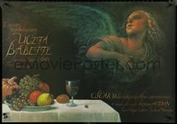 6z0256 BABETTE'S FEAST Polish 27x38 1989 great Wieslaw Walkuski art of angel & feast!