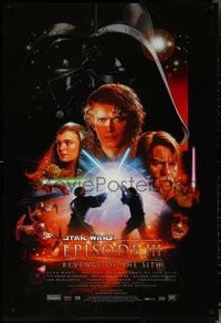 6z0498 REVENGE OF THE SITH style B DS 1sh 2005 Star Wars Episode III, cool art by Drew Struzan!