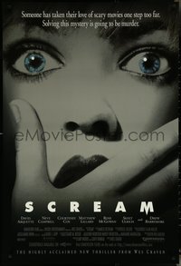 6z0509 SCREAM DS 1sh 1996 directed by Wes Craven, great super close up of scared woman!