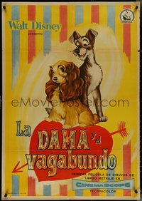6z0173 LADY & THE TRAMP Spanish 1957 Walt Disney romantic canine dog classic cartoon, ultra rare!