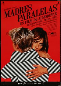 6z0176 PARALLEL MOTHERS DS Spanish 2021 Pedro Almodovar, Cruz hugging Smit with stripes, ultra rare!