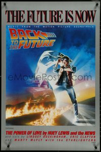 6z0133 BACK TO THE FUTURE 23x35 music poster 1985 art of Michael J. Fox & Delorean by Drew Struzan!