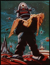 6z0799 FORBIDDEN PLANET 2-sided 17x22 special poster 1978 Robby the Robot carrying sexy Anne Francis!