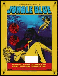 6z0776 JUNGLE BLUE signed #53/60 18x24 art print 1978 by Justin Miller, wacky sexy art, ultra rare!