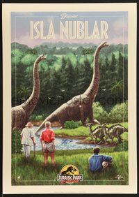 6z0777 JURASSIC PARK #54/995 12x17 art print 2019 Gilbery art of Neill, Dern, Discover Isla Nublar!