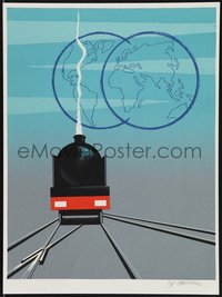 6z0773 PIERRE FIX MASSEAU signed 12x16 art print 1990 by the artist, Train and Globes!