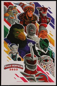 6z0805 POWER RANGERS 11x17 special poster 2022 art by Tom Whalen, Power Morphicon, villains!